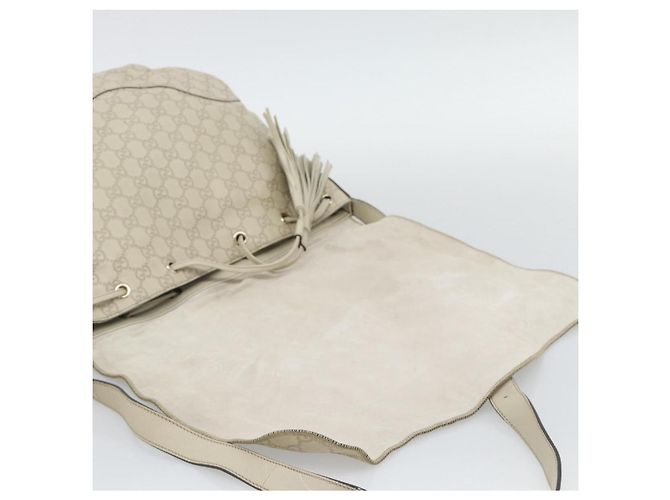 Borsa a tracolla GUCCI GG Canvas Guccissima White Gold 212572 Auth bs36736 Bianco D'oro - vista 14