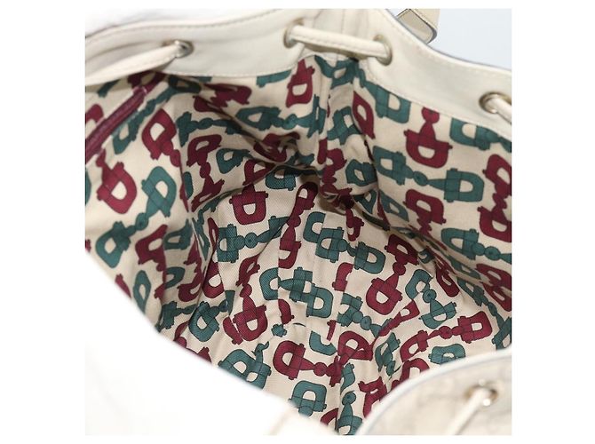 Borsa a tracolla GUCCI GG Canvas Guccissima White Gold 212572 Auth bs36736 Bianco D'oro - vista 18
