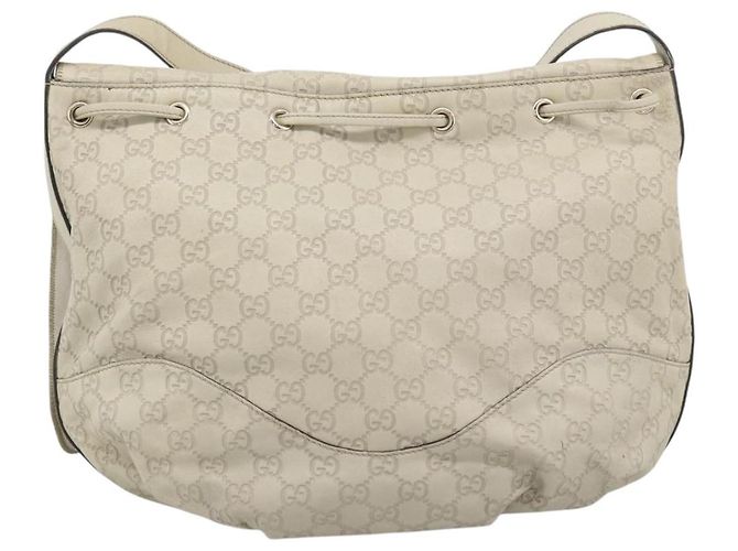 Borsa a tracolla GUCCI GG Canvas Guccissima White Gold 212572 Auth bs36736 Bianco D'oro - vista 3
