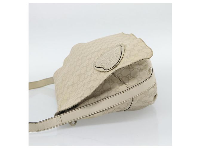 Borsa a tracolla GUCCI GG Canvas Guccissima White Gold 212572 Auth bs36736 Bianco D'oro - vista 4