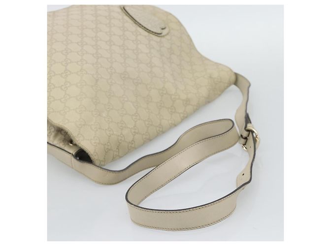 Borsa a tracolla GUCCI GG Canvas Guccissima White Gold 212572 Auth bs36736 Bianco D'oro - vista 7