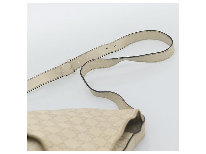 Borsa a tracolla GUCCI GG Canvas Guccissima White Gold 212572 Auth bs36736 Bianco D'oro - vista 8