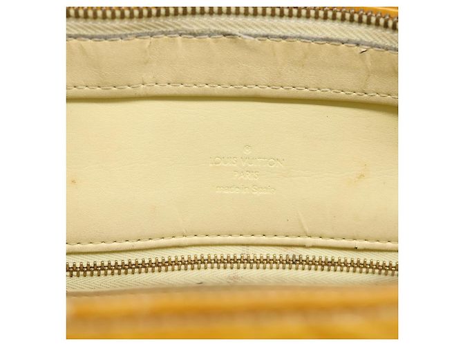 Borsa a mano LOUIS VUITTON Monogram Vernis Houston Lime Yellow M91055 Auth BA14990 D'oro - vista 10