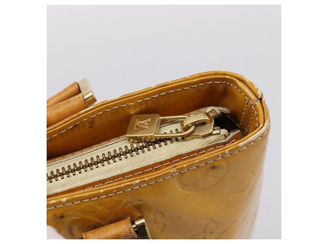 Borsa a mano LOUIS VUITTON Monogram Vernis Houston Lime Yellow M91055 Auth BA14990 D'oro - vista 17