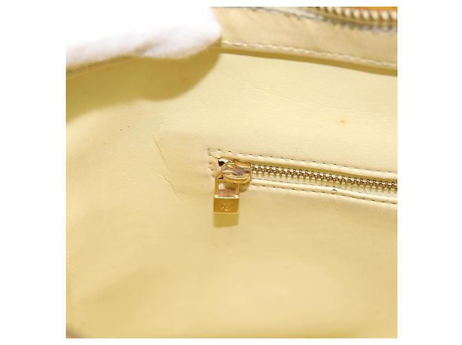 Borsa a mano LOUIS VUITTON Monogram Vernis Houston Lime Yellow M91055 Auth BA14990 D'oro - vista 20