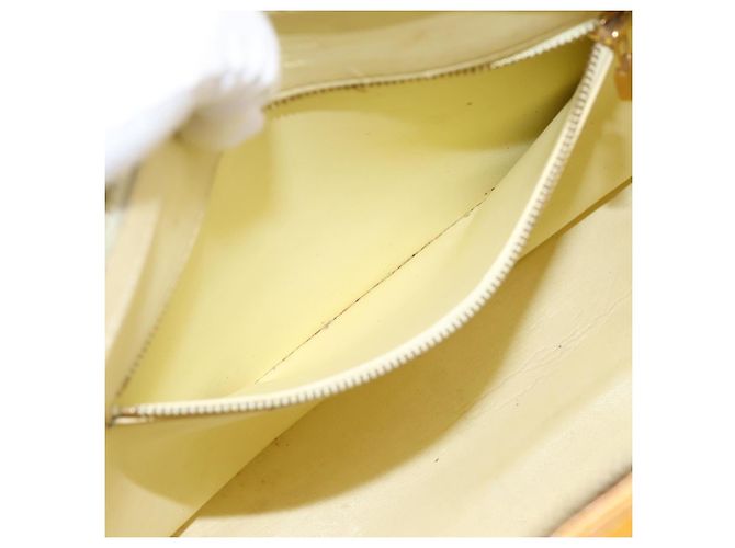 Borsa a mano LOUIS VUITTON Monogram Vernis Houston Lime Yellow M91055 Auth BA14990 D'oro - vista 21