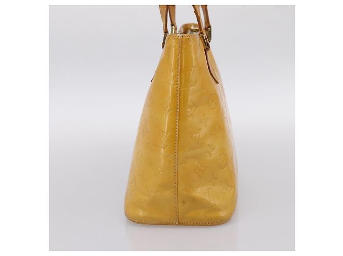 Borsa a mano LOUIS VUITTON Monogram Vernis Houston Lime Yellow M91055 Auth BA14990 D'oro - vista 4