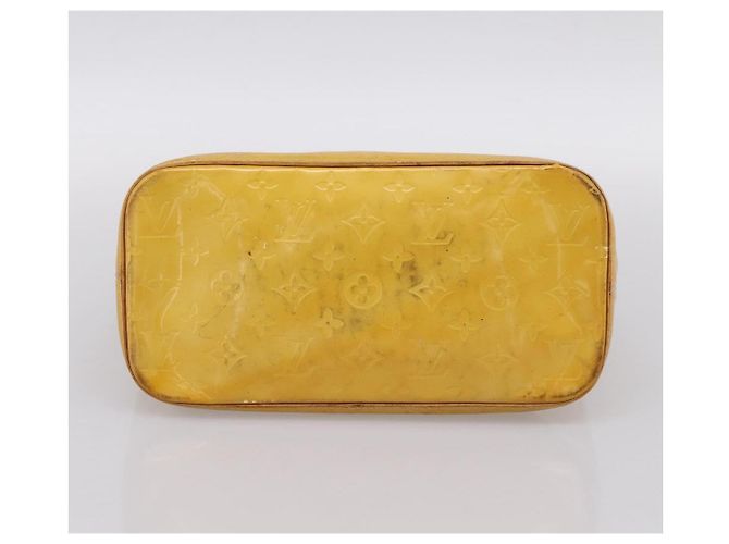 Borsa a mano LOUIS VUITTON Monogram Vernis Houston Lime Yellow M91055 Auth BA14990 D'oro - vista 5