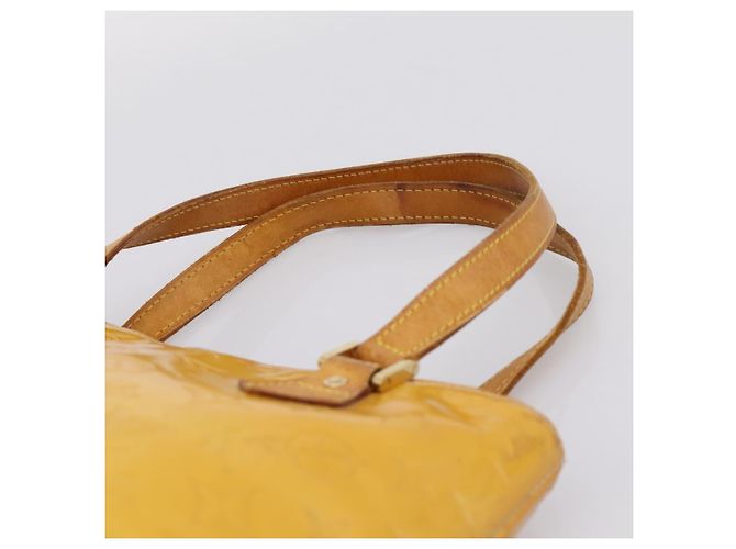 Borsa a mano LOUIS VUITTON Monogram Vernis Houston Lime Yellow M91055 Auth BA14990 D'oro - vista 8