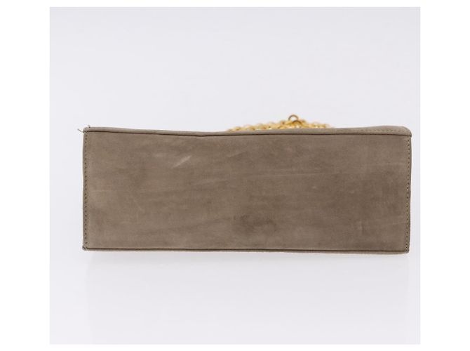 Borsa a tracolla Salvatore Ferragamo Gancini Chain in camoscio beige e oro Auth ka5639 D'oro - vista 10