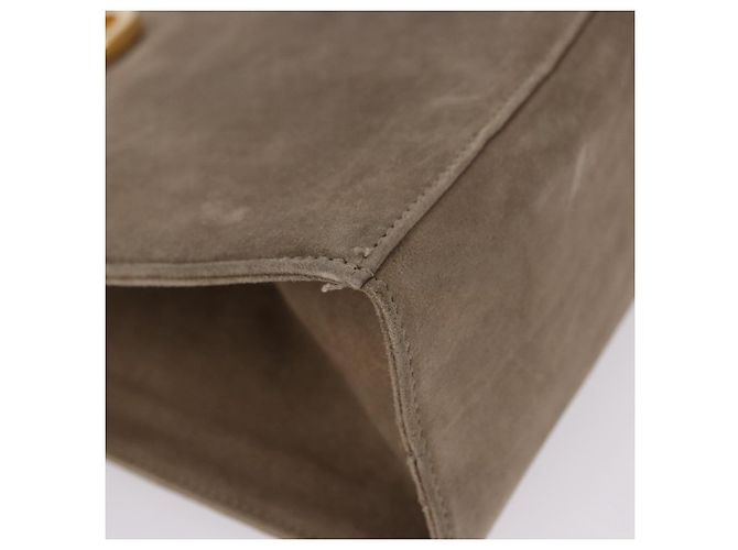 Borsa a tracolla Salvatore Ferragamo Gancini Chain in camoscio beige e oro Auth ka5639 D'oro - vista 11