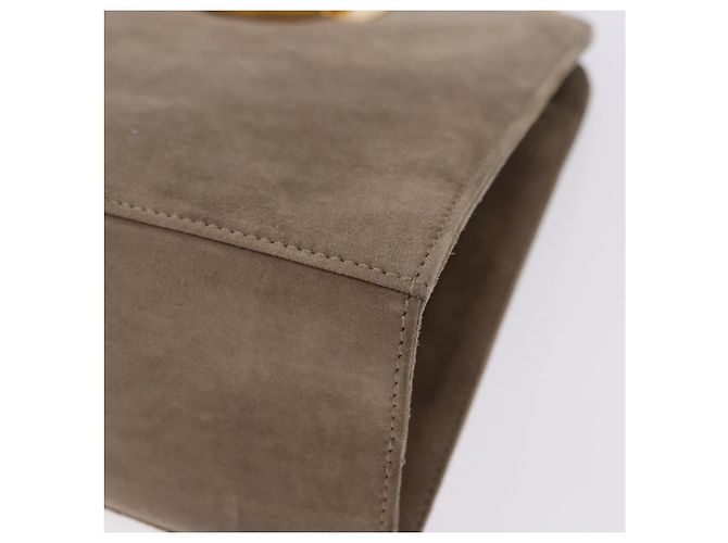Borsa a tracolla Salvatore Ferragamo Gancini Chain in camoscio beige e oro Auth ka5639 D'oro - vista 12
