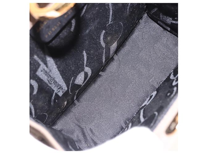 Borsa a tracolla Salvatore Ferragamo Gancini Chain in camoscio beige e oro Auth ka5639 D'oro - vista 17
