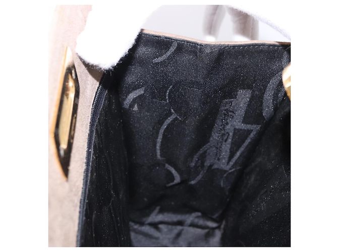 Borsa a tracolla Salvatore Ferragamo Gancini Chain in camoscio beige e oro Auth ka5639 D'oro - vista 19