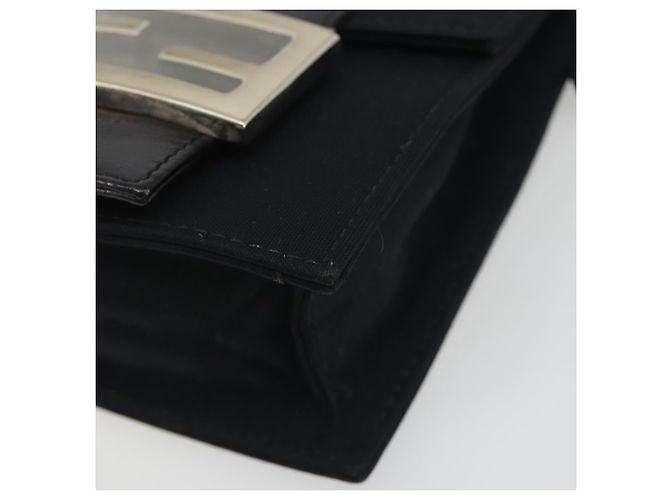 FENDI Borsa a spalla Pouch Mamma Baguette in jersey di cotone Nero Argento Auth 195300A - vista 10