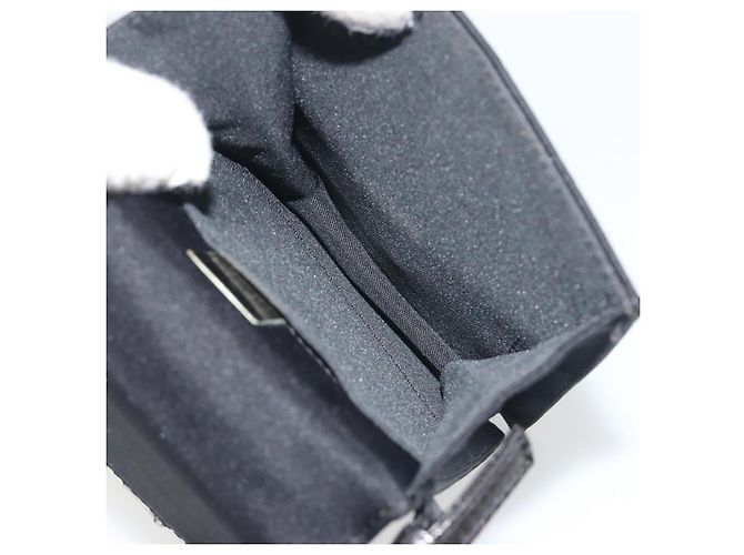 FENDI Borsa a spalla Pouch Mamma Baguette in jersey di cotone Nero Argento Auth 195300A - vista 19