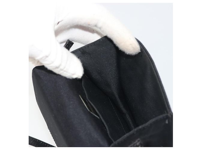 FENDI Borsa a spalla Pouch Mamma Baguette in jersey di cotone Nero Argento Auth 195300A - vista 20