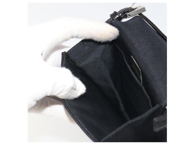 FENDI Borsa a spalla Pouch Mamma Baguette in jersey di cotone Nero Argento Auth 195300A - vista 21