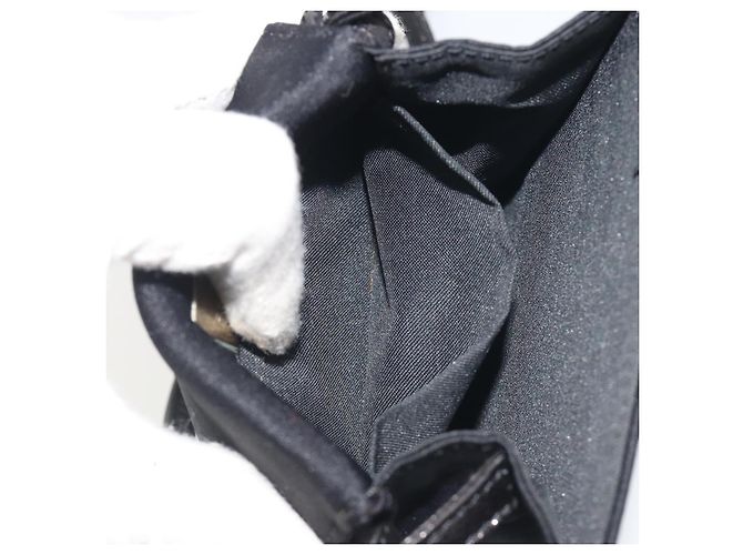 FENDI Borsa a spalla Pouch Mamma Baguette in jersey di cotone Nero Argento Auth 195300A - vista 22