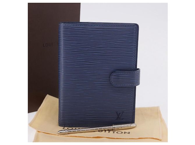LOUIS VUITTON Epi Agenda PM Day Planner Cover Blue LV Auth 195162V Azul - vista 12