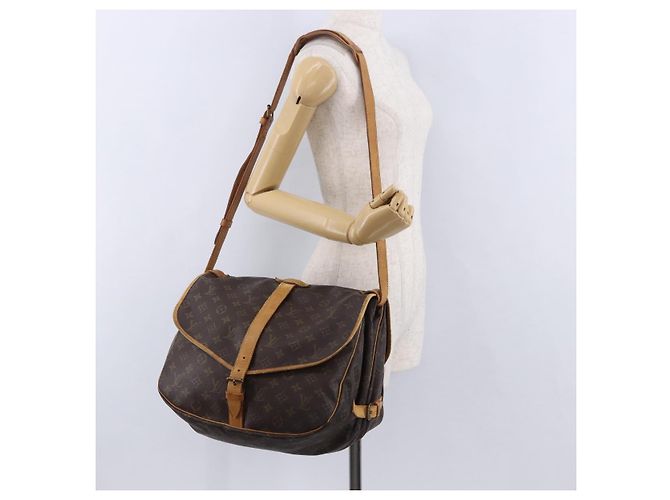 Borsa a tracolla LOUIS VUITTON Monogram Saumur 35 M42254 LV Auth BA14173 Monogramma - vista 29