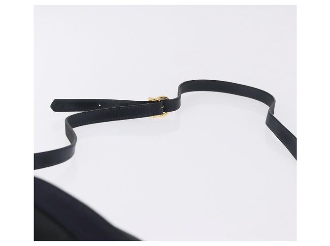 Bolsa de Ombro Salvatore Ferragamo Vala em Camurça Navy Gold Auth ka5596 Dourado Azul marinho - vista 8