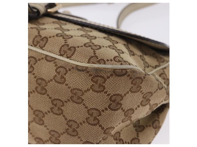 Borsa a tracolla GUCCI GG Canvas Beige Gold 308452 Auth ka5680 D'oro - vista 11