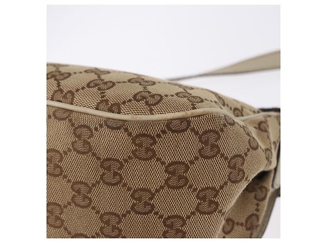 Borsa a tracolla GUCCI GG Canvas Beige Gold 308452 Auth ka5680 D'oro - vista 13