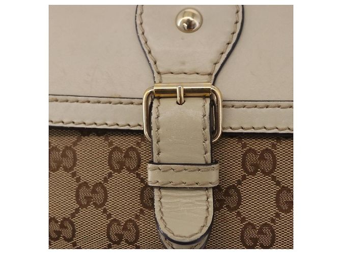 Borsa a tracolla GUCCI GG Canvas Beige Gold 308452 Auth ka5680 D'oro - vista 14