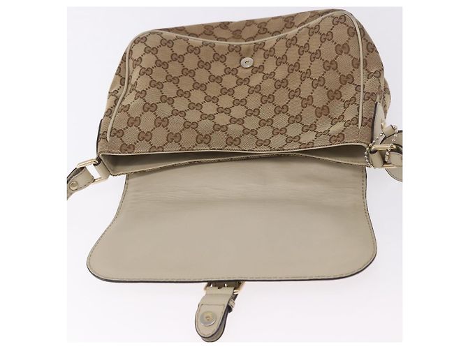 Borsa a tracolla GUCCI GG Canvas Beige Gold 308452 Auth ka5680 D'oro - vista 16