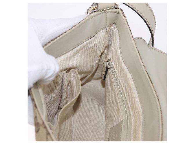 Borsa a tracolla GUCCI GG Canvas Beige Gold 308452 Auth ka5680 D'oro - vista 20