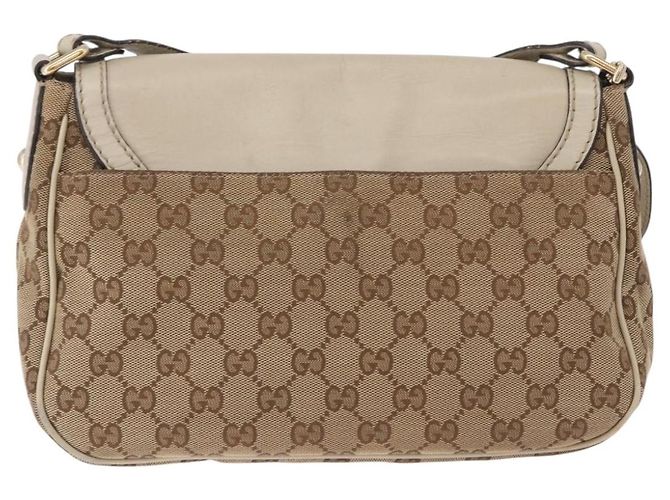 Borsa a tracolla GUCCI GG Canvas Beige Gold 308452 Auth ka5680 D'oro - vista 3