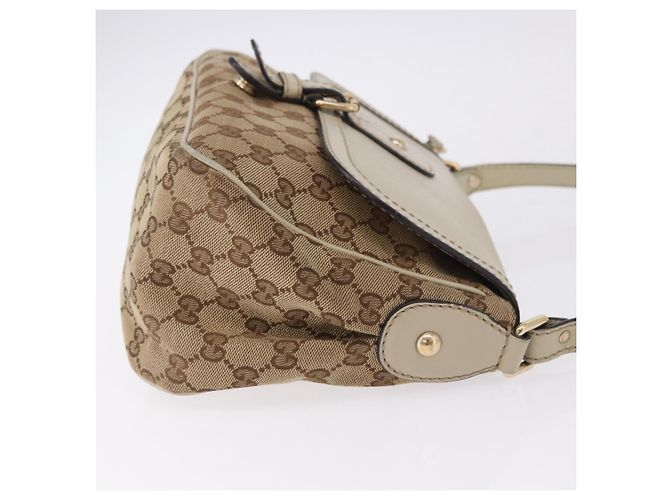 Borsa a tracolla GUCCI GG Canvas Beige Gold 308452 Auth ka5680 D'oro - vista 4