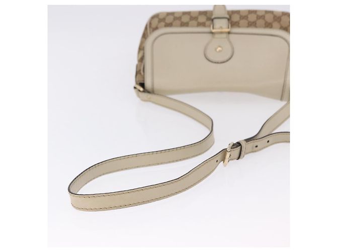 Borsa a tracolla GUCCI GG Canvas Beige Gold 308452 Auth ka5680 D'oro - vista 7