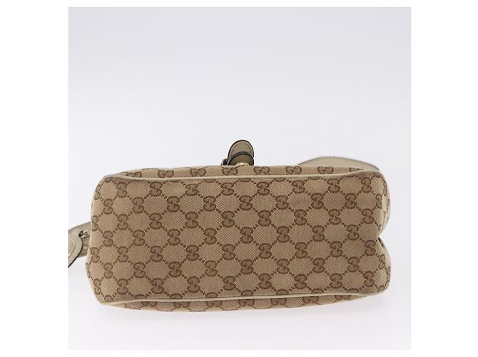 Borsa a tracolla GUCCI GG Canvas Beige Gold 308452 Auth ka5680 D'oro - vista 9