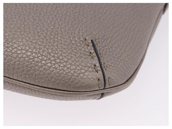 FENDI Celeria Schultertasche Leder Silver Auth 195754V Silber - Ansicht 11