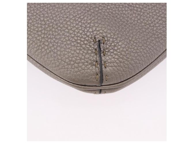 FENDI Celeria Schultertasche Leder Silver Auth 195754V Silber - Ansicht 12