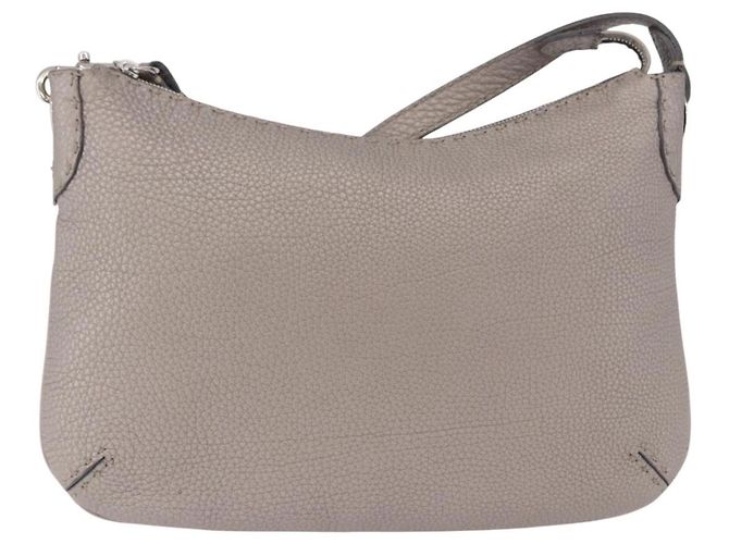 FENDI Celeria Schultertasche Leder Silver Auth 195754V Silber - Ansicht 2