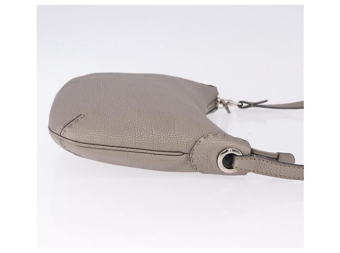 FENDI Celeria Schultertasche Leder Silver Auth 195754V Silber - Ansicht 4