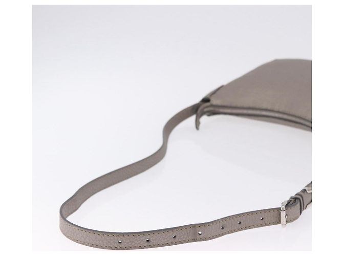 FENDI Celeria Schultertasche Leder Silver Auth 195754V Silber - Ansicht 7