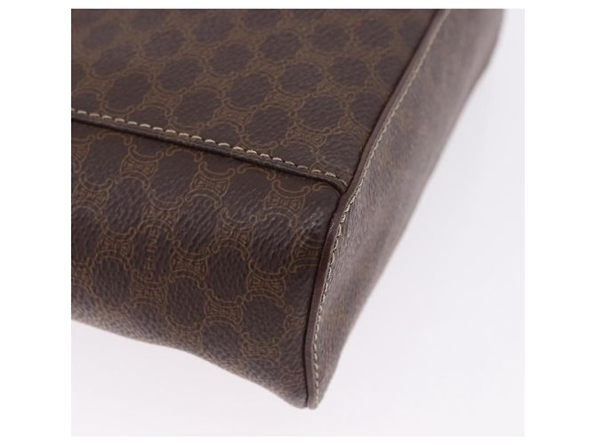 Céline Necessaire CELINE Macadam Canvas PVC Leather Brown Gold Auth 195699A Marrom Dourado - vista 12