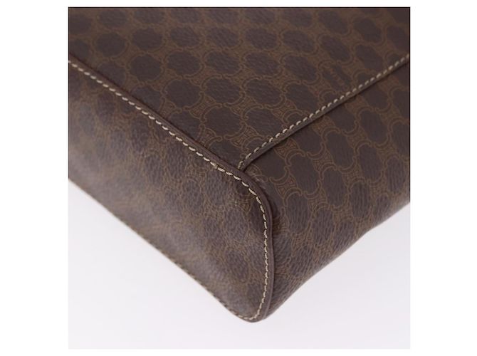 Céline Necessaire CELINE Macadam Canvas PVC Leather Brown Gold Auth 195699A Marrom Dourado - vista 13