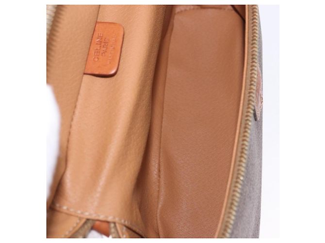 Céline Necessaire CELINE Macadam Canvas PVC Leather Brown Gold Auth 195699A Marrom Dourado - vista 17