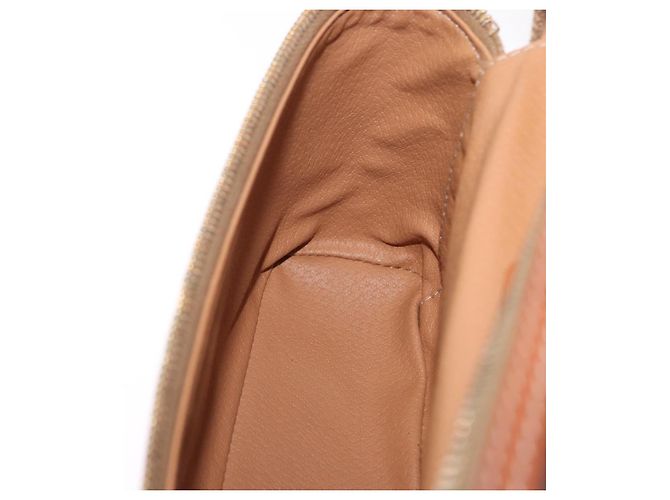 Céline Necessaire CELINE Macadam Canvas PVC Leather Brown Gold Auth 195699A Marrom Dourado - vista 19