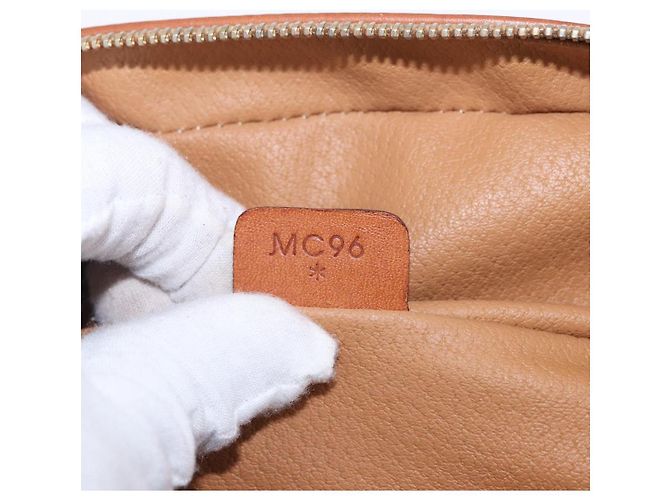 Céline Necessaire CELINE Macadam Canvas PVC Leather Brown Gold Auth 195699A Marrom Dourado - vista 20