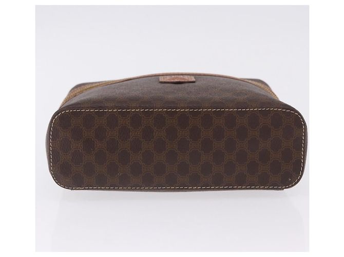 Céline Necessaire CELINE Macadam Canvas PVC Leather Brown Gold Auth 195699A Marrom Dourado - vista 9