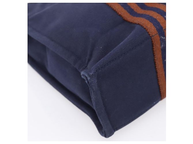 Hermès Bolso de mano HERMES Fourre Tout PM Canvas Navy Silver Auth 180974 Plata Azul marino - vista 11