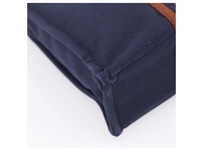 Hermès Bolso de mano HERMES Fourre Tout PM Canvas Navy Silver Auth 180974 Plata Azul marino - vista 13