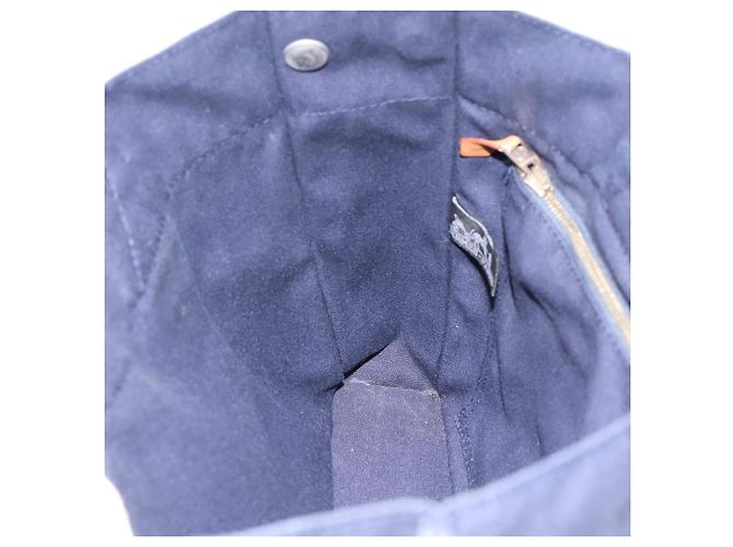 Hermès Bolso de mano HERMES Fourre Tout PM Canvas Navy Silver Auth 180974 Plata Azul marino - vista 15