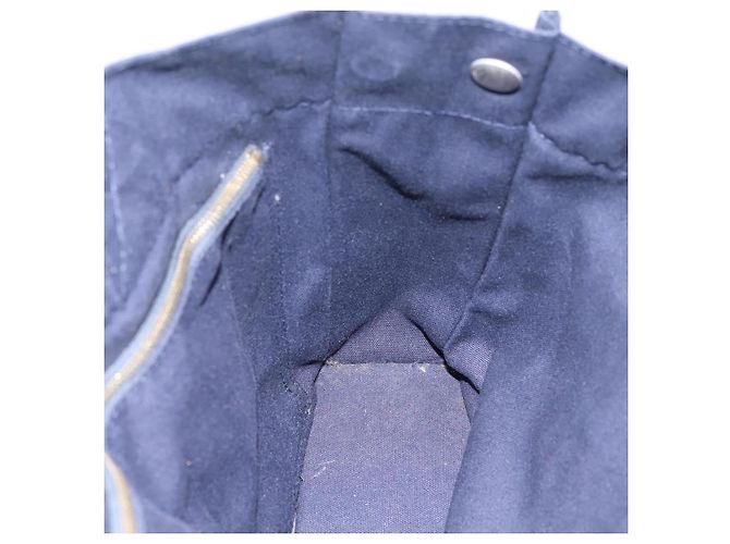 Hermès Bolso de mano HERMES Fourre Tout PM Canvas Navy Silver Auth 180974 Plata Azul marino - vista 16